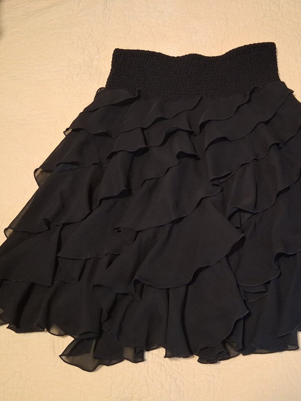 Women's Ruffled MSK brand skirt, size XL, black, goth, witchy look
